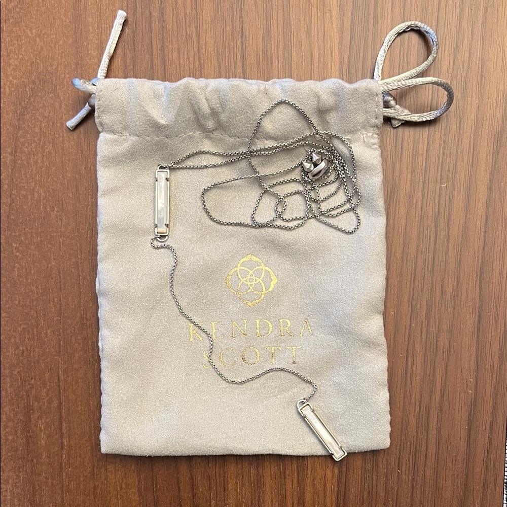 Kendra Scott Silver Adjustable Y Double Pendant Necklace